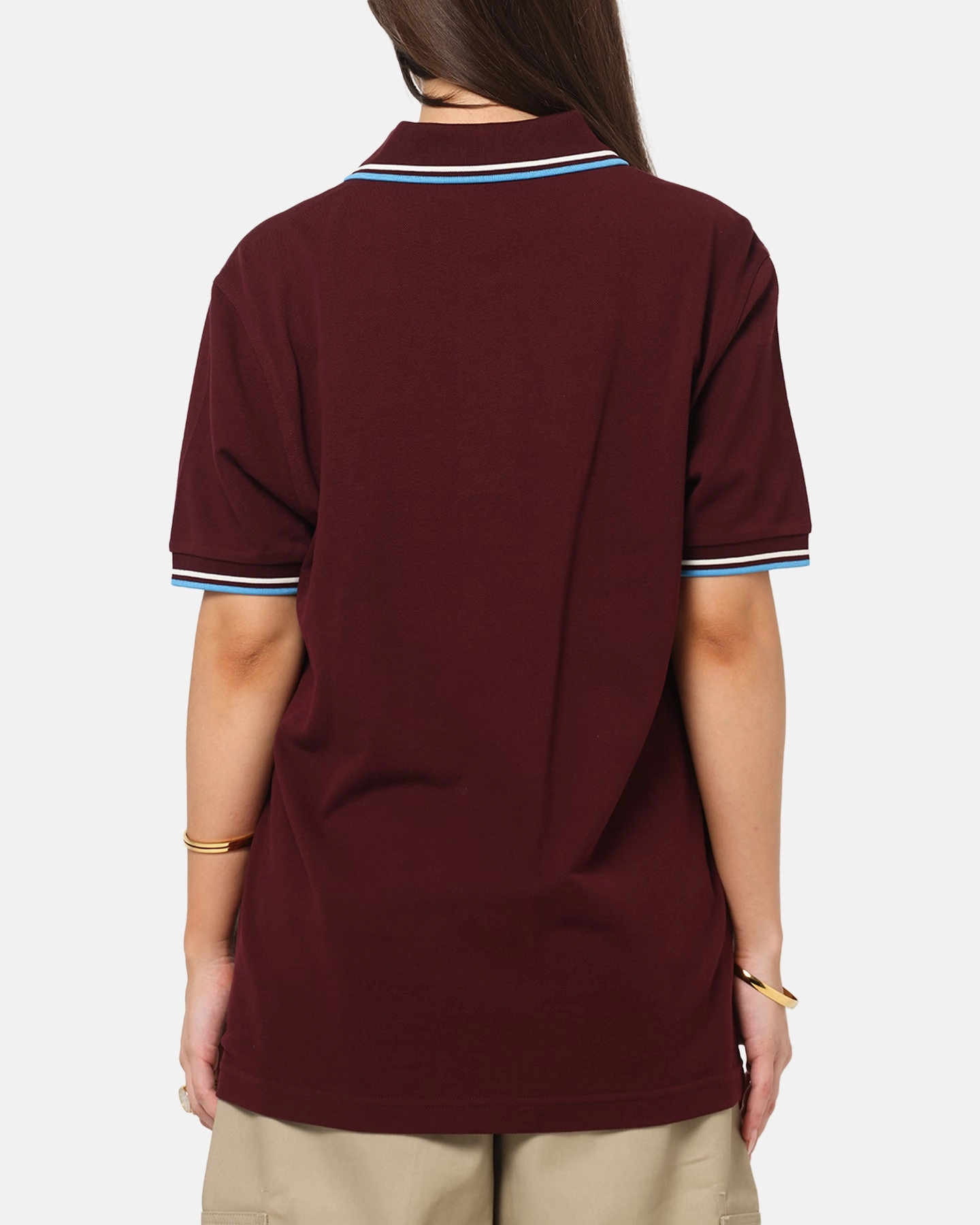 Fred Perry Twin Tipped Polo Shirt Oxblood GarmentDyed