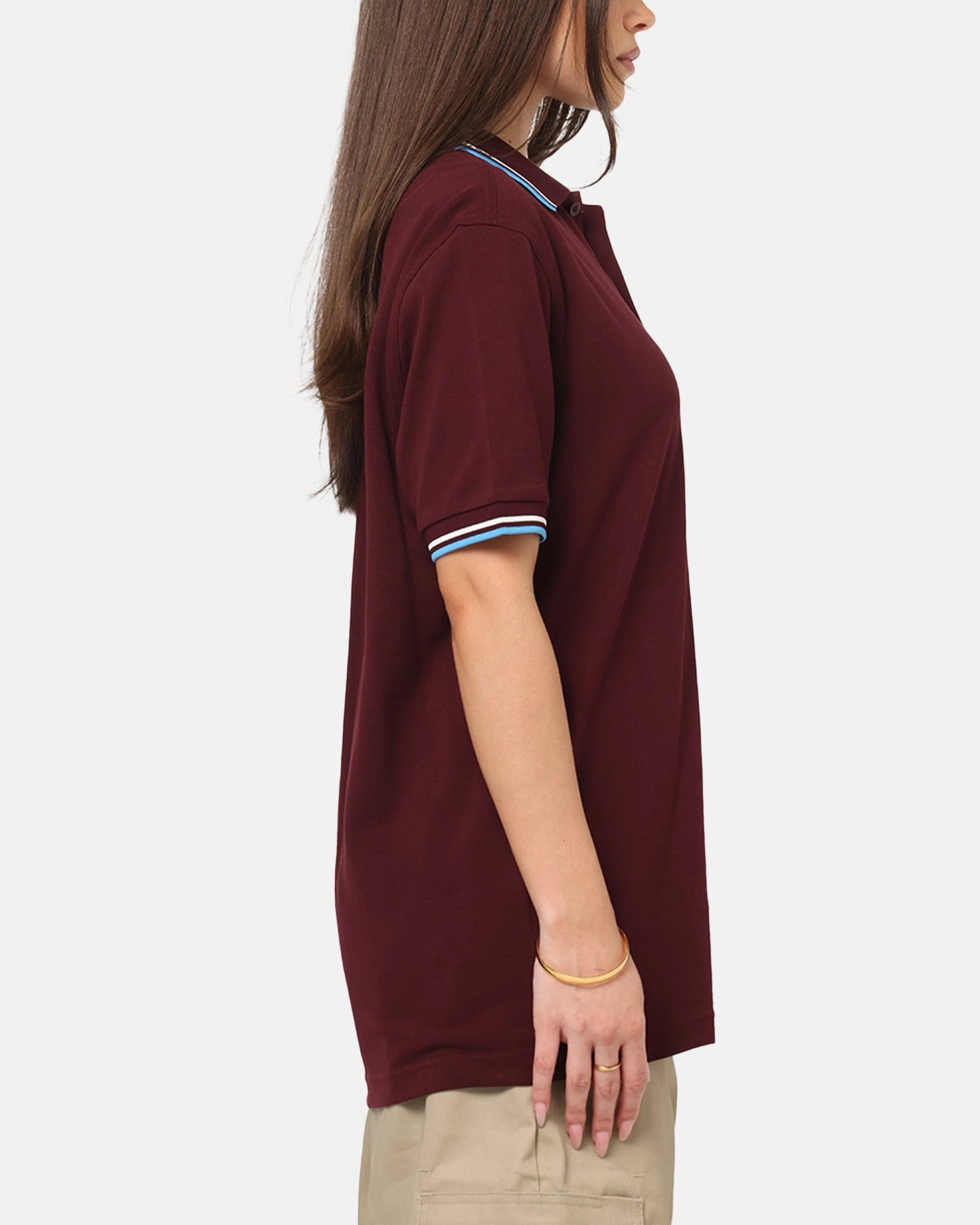 UVProtection AllPurposeWear Fred Perry Twin Tipped Polo Shirt Oxblood