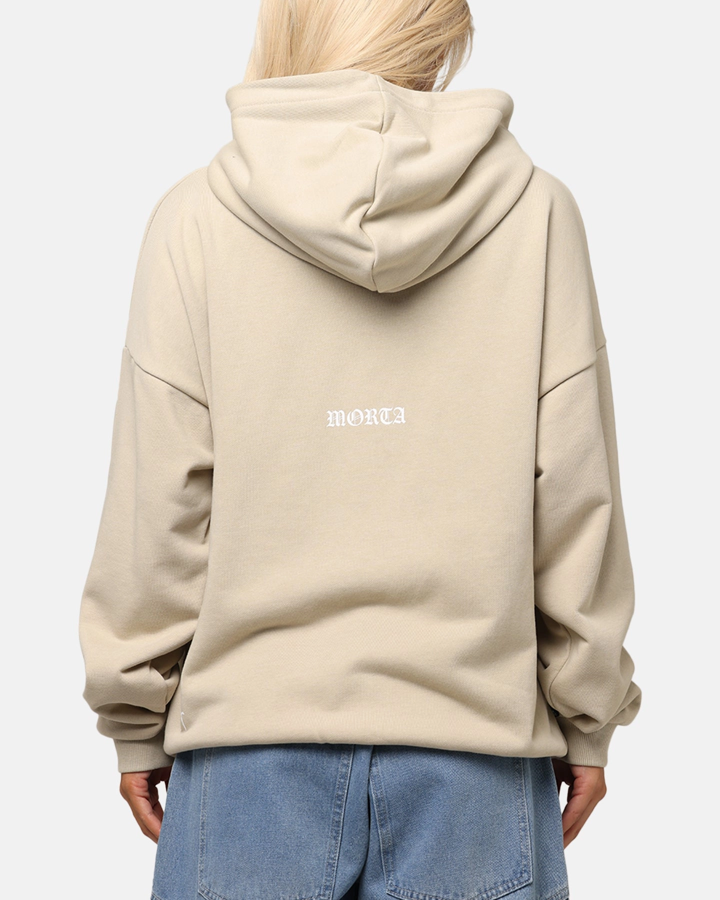 Saint Morta Gothic Distressed Zip Hoodie Stone Compression Fit Engineering