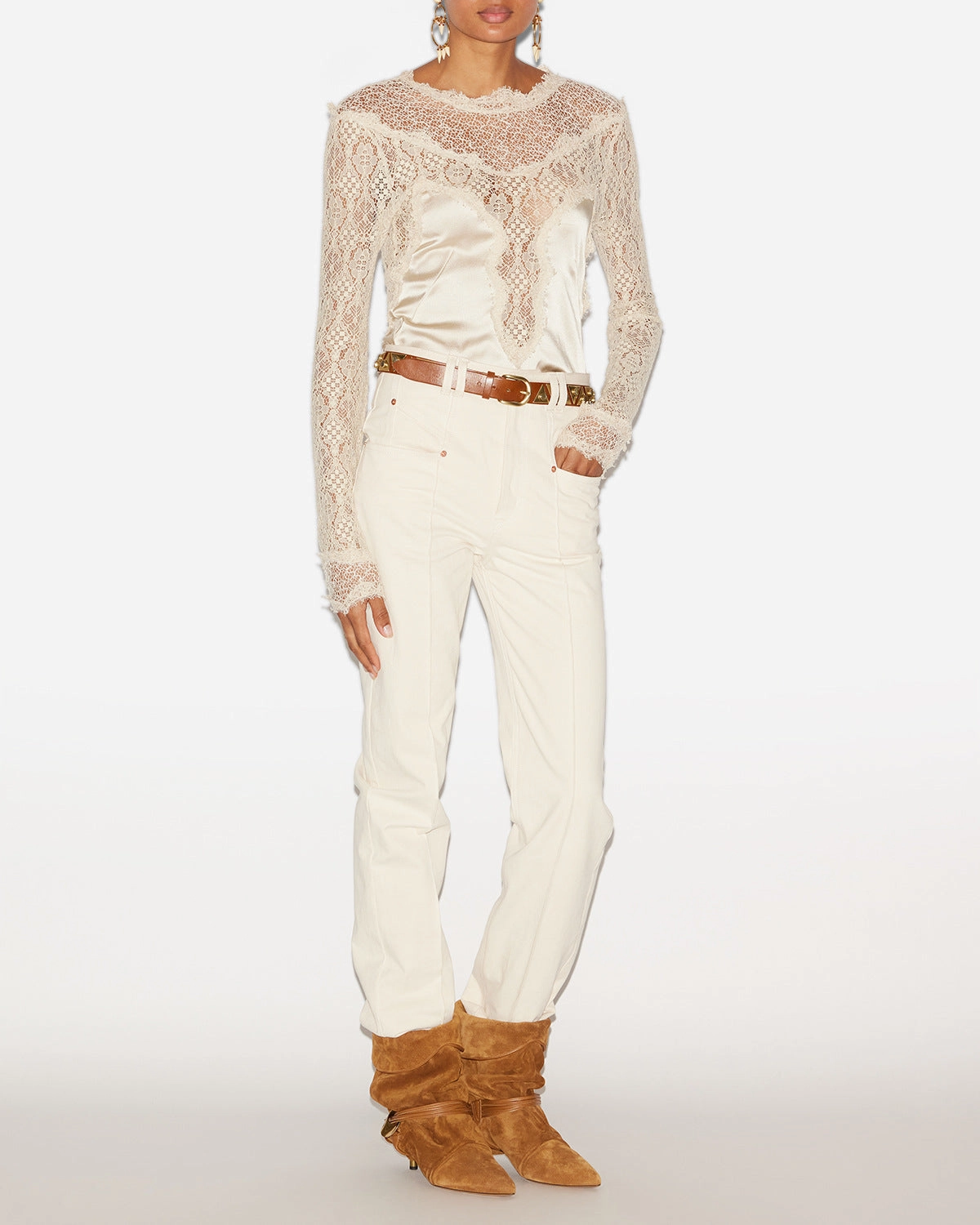 Two Tone Stitching Adjustable Cuff Closure DIEM TOP