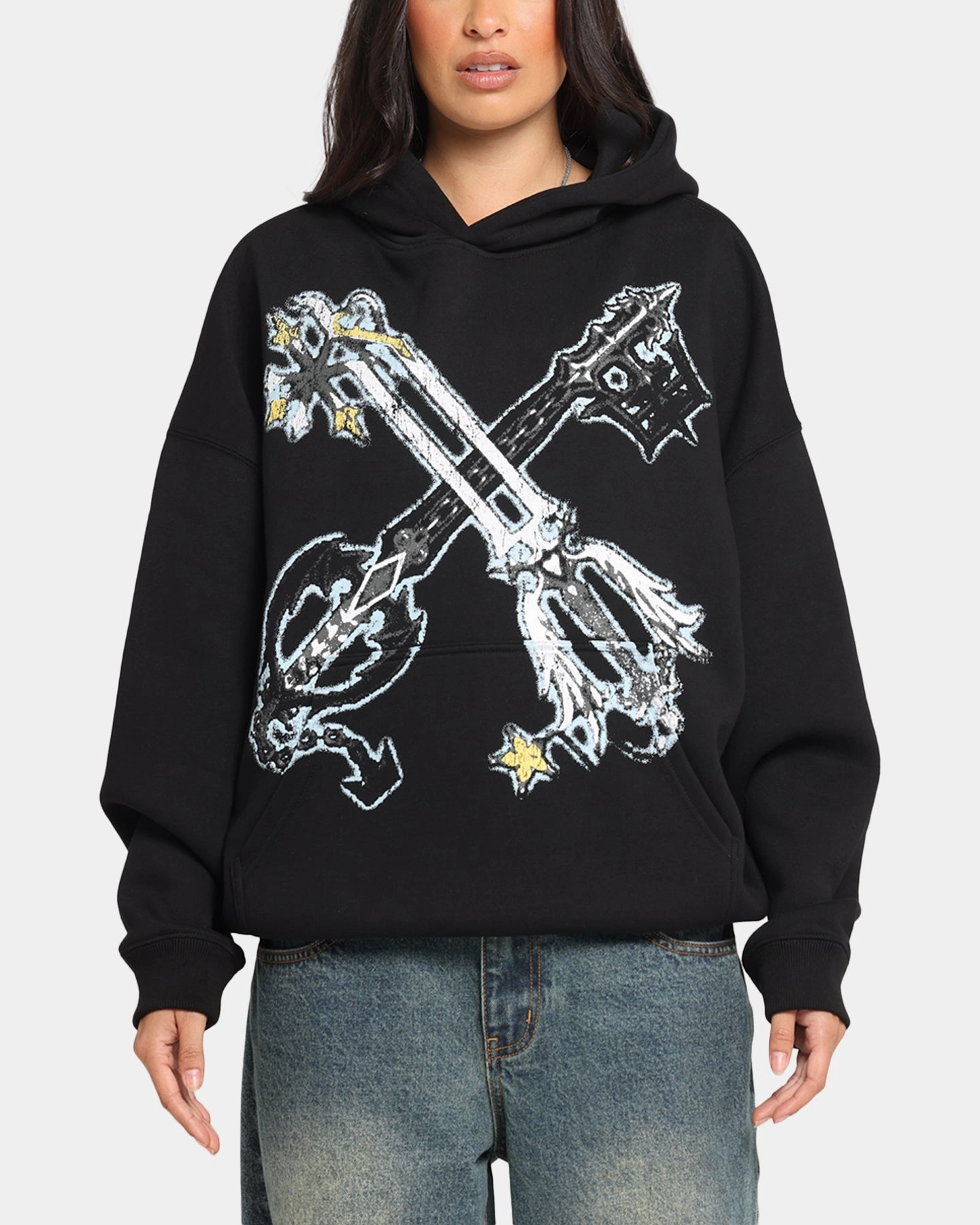 Elegant Cardigan Goat Crew Disney Kingdom Hearts Kingdom Premium Hoodie Black