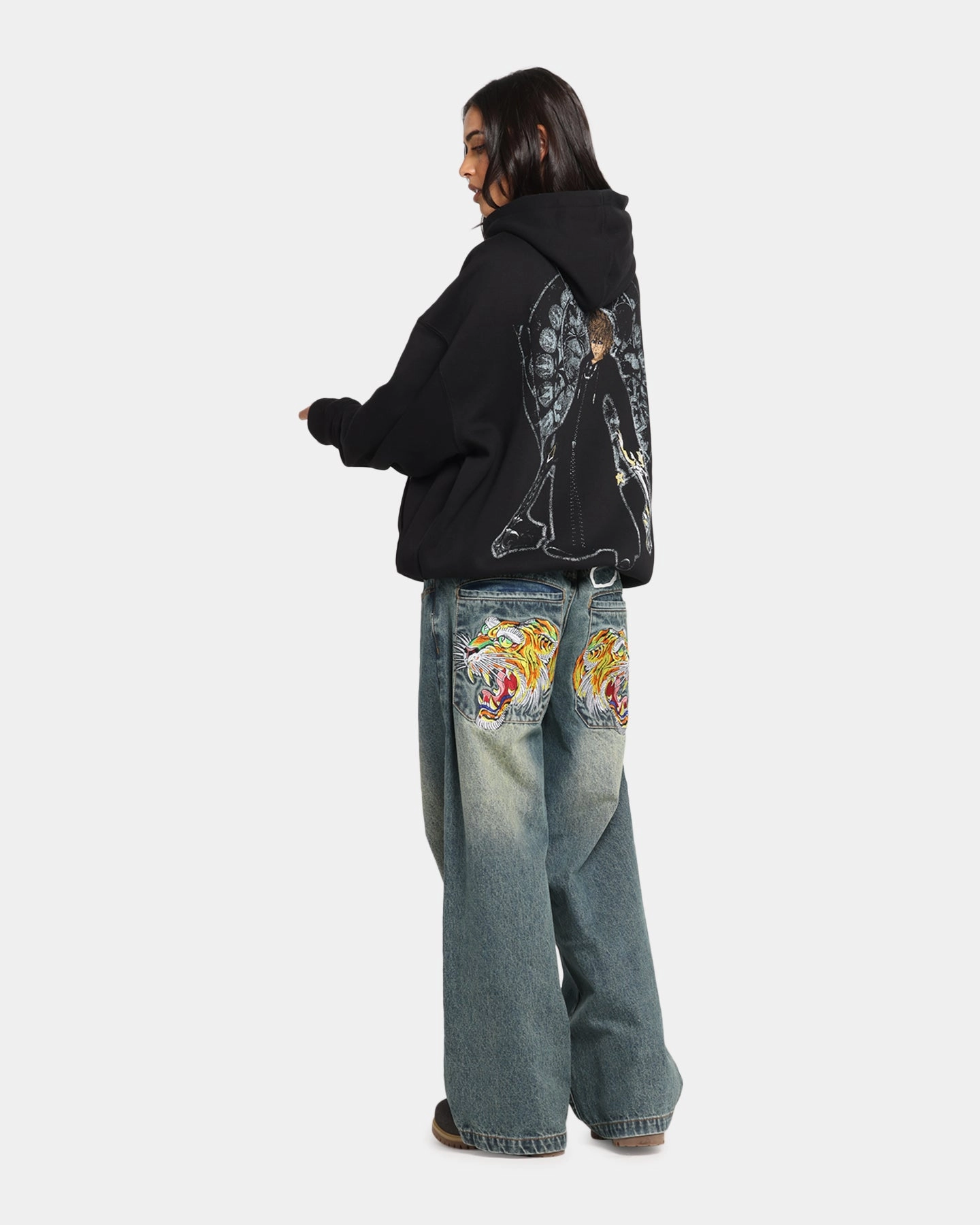 Goat Crew Disney Kingdom Hearts Kingdom Premium Hoodie Black Non Closure Collar