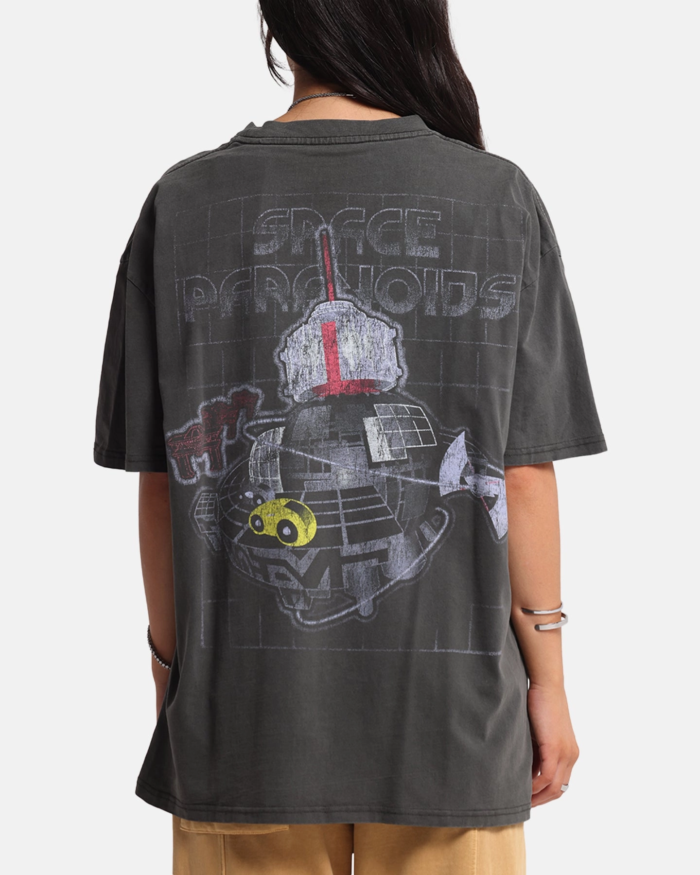 Full Coverage Fit Thermal Insulation Layer Goat Crew Disney Kingdom Hearts Space Paranoids Heavy T-Shirt Black Wash