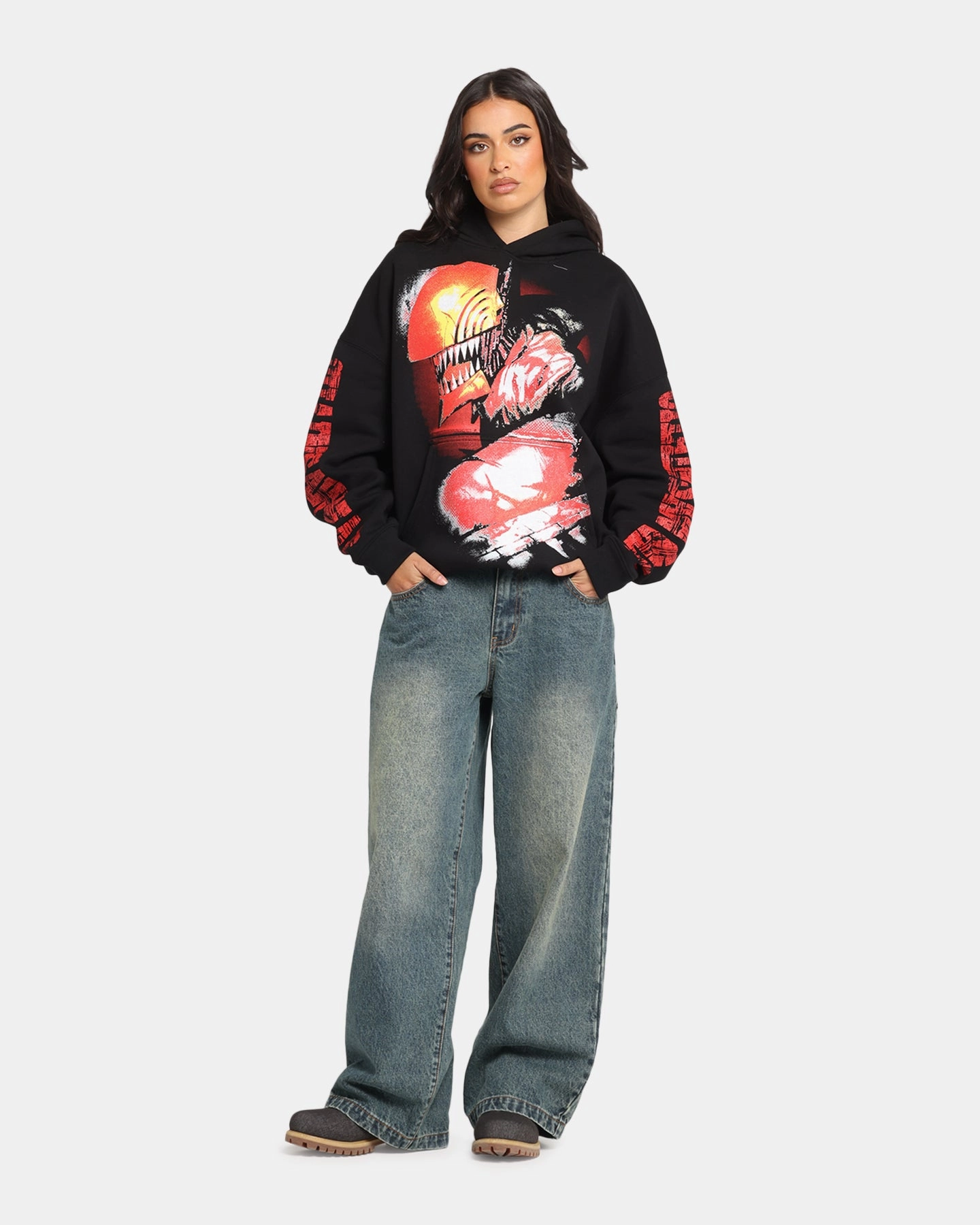 Thermal Regulation System Goat Crew X Chainsaw Man Premium Hoodie Black