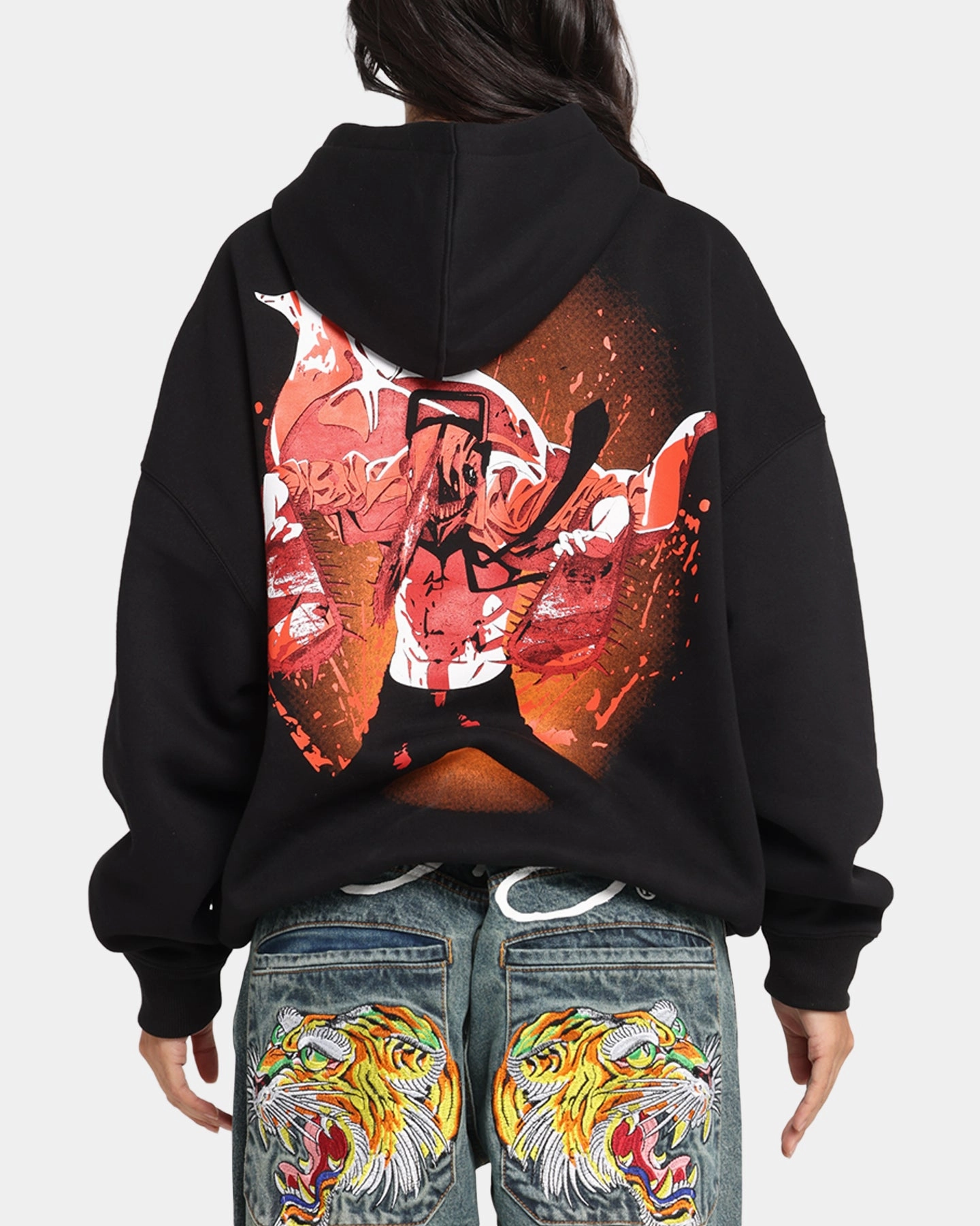 SeamlessSidePanels Goat Crew X Chainsaw Man Premium Hoodie Black
