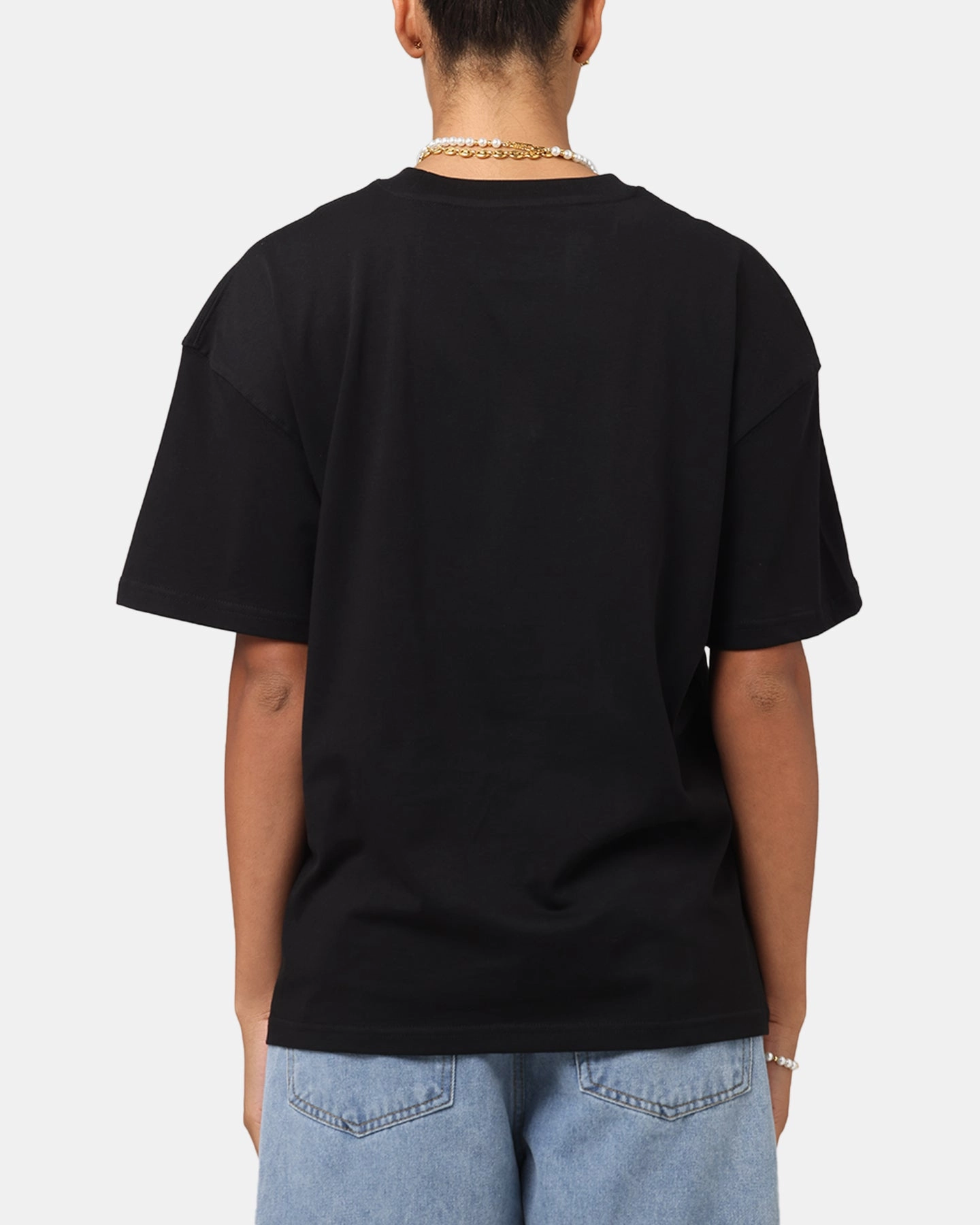 Stretch Knit Material Goat Crew X Naruto Sasuke T-Shirt Black