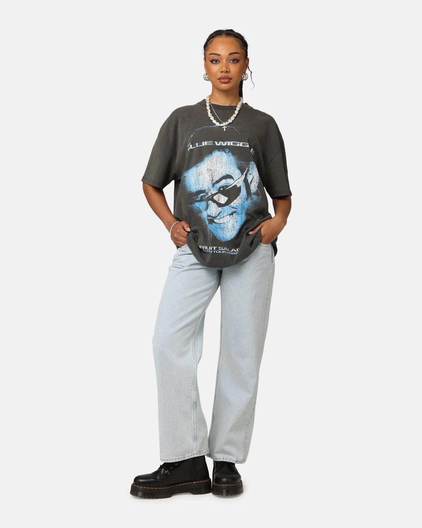 Reinforced Shoulders Temperature Control Technology Goat Crew X The Wiggles Blue Wiggle Heavy T-Shirt Black Wash