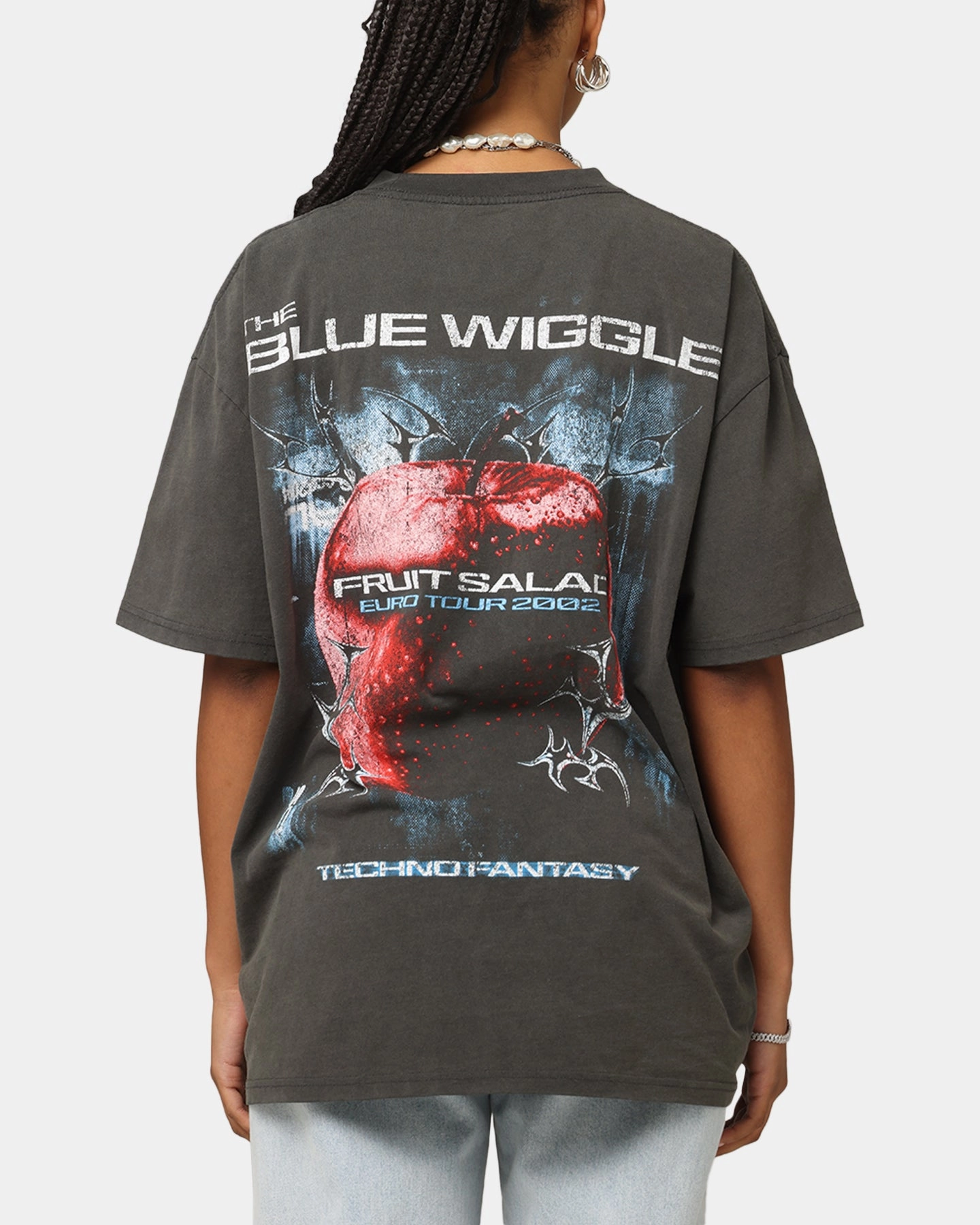 EcoFriendly Dye Process Goat Crew X The Wiggles Blue Wiggle Heavy T-Shirt Black Wash