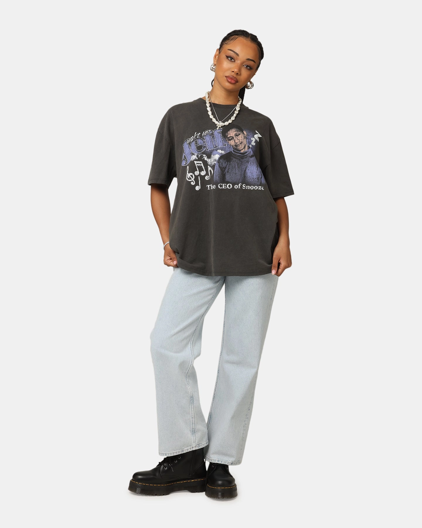 Goat Crew X The Wiggles Wake Up Jeff Heavy T-Shirt Black Wash UV Protective Layer Durable Stitching