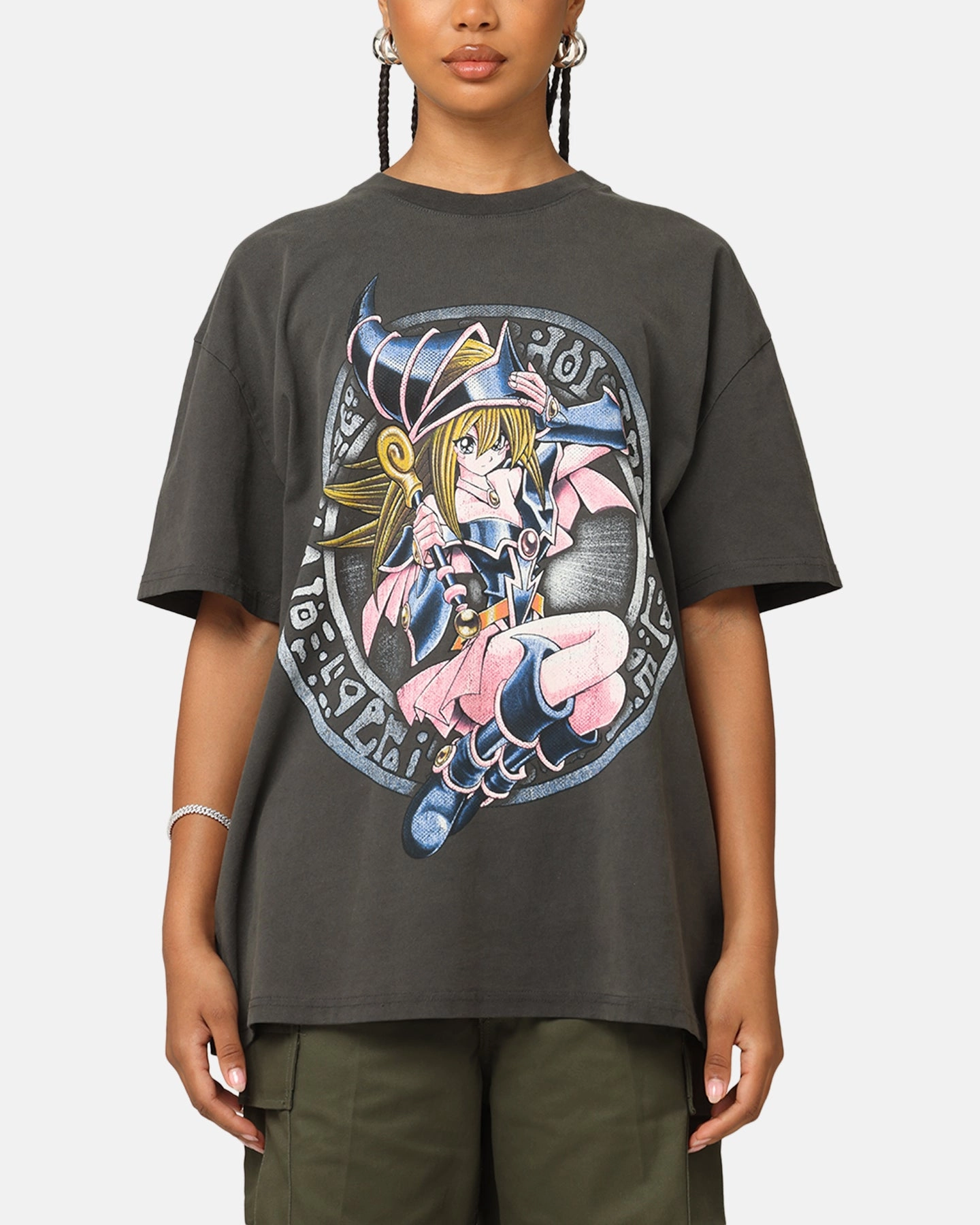 sporty wear MoistureWickingTechnology Goat Crew X Yu-Gi-Oh! Dark Magician Girl Card Heavy T-Shirt Black Wash