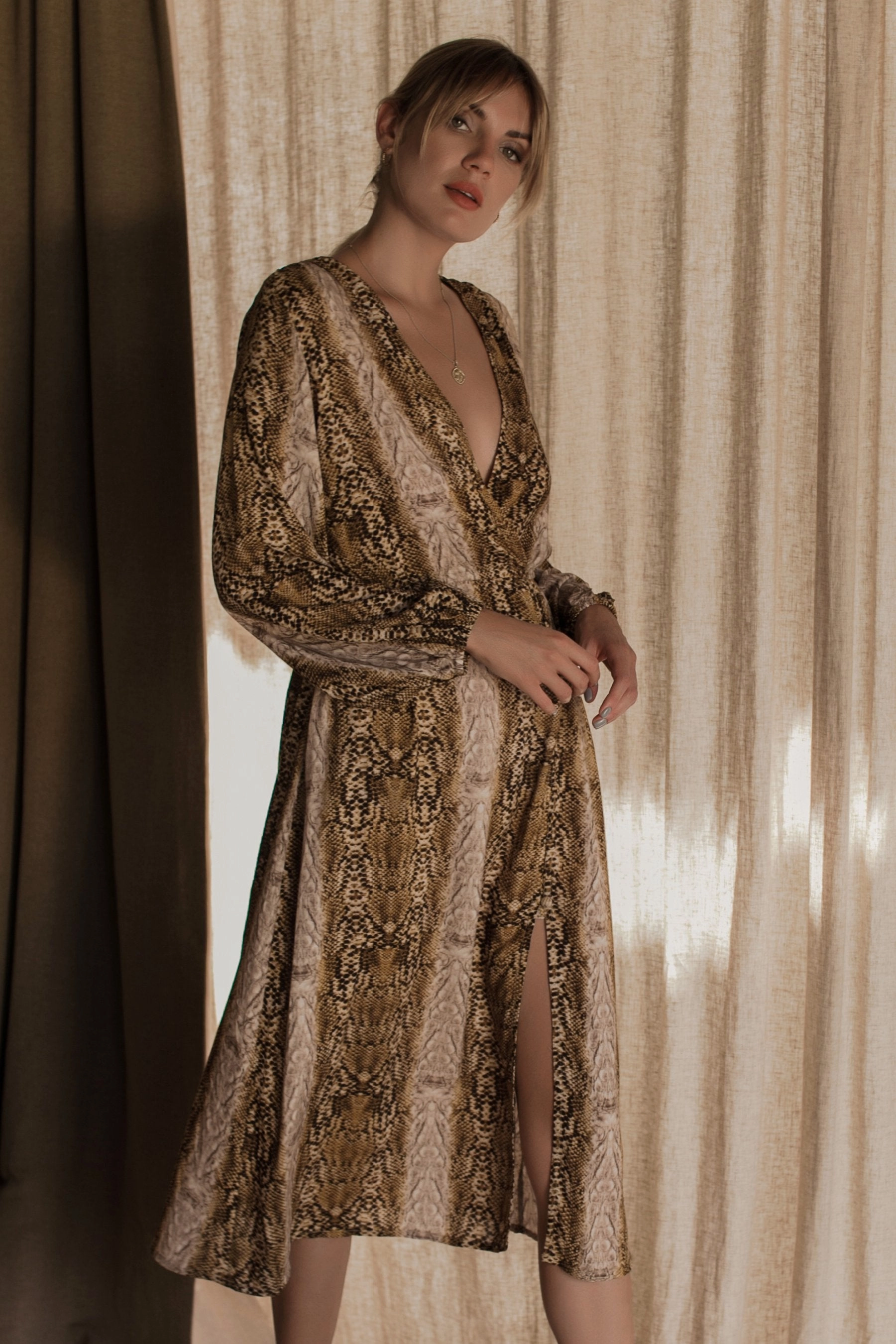 Greta Long Sleeve Midi Dress (Sale) Effortless Vibe Chic Energy