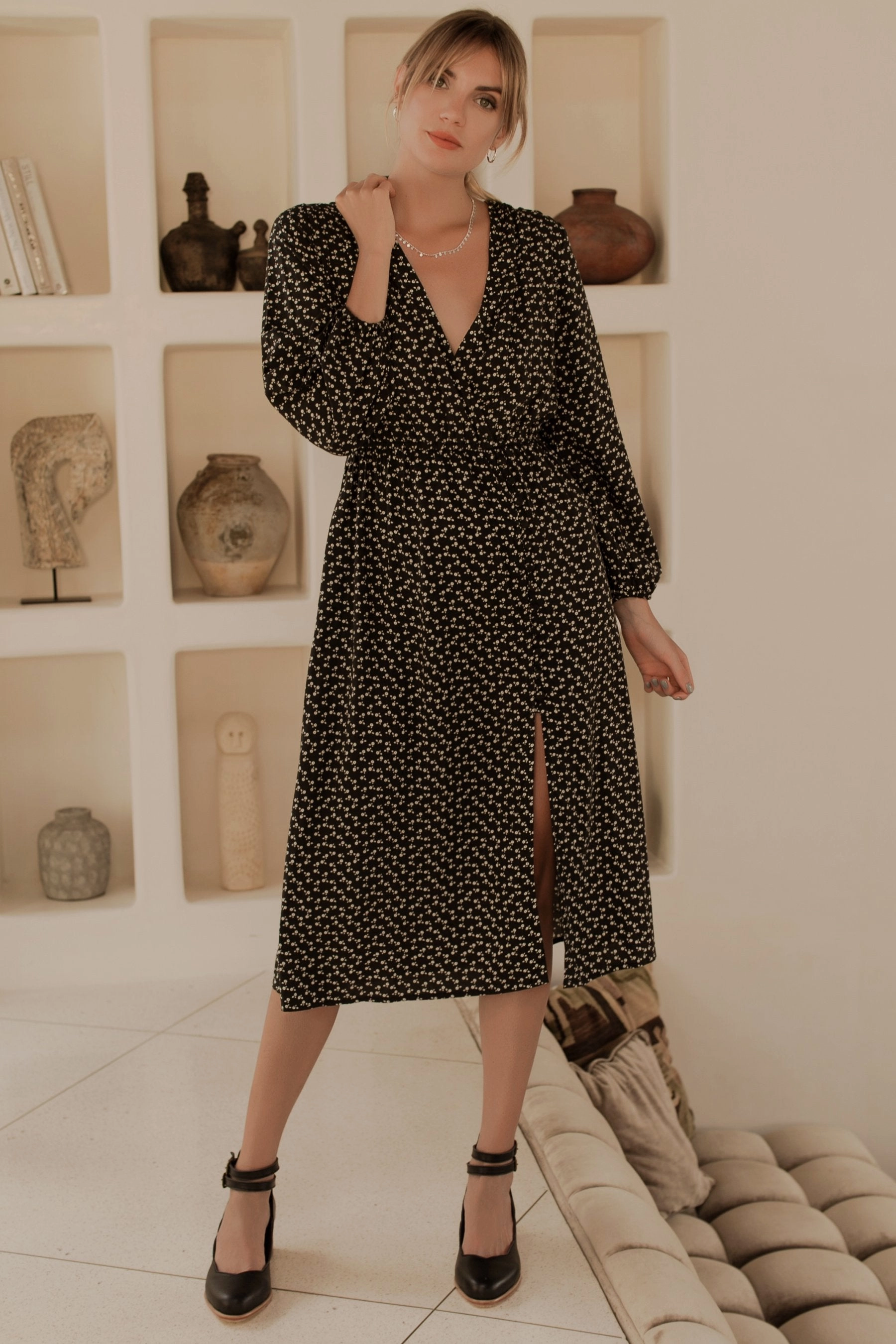 Greta Long Sleeve Midi Dress (Sale) Polished Form