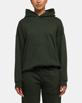 High Neckline Structure WrinkleFree Weaving Carr?? Blanc Oversized Hoodie Dark Green