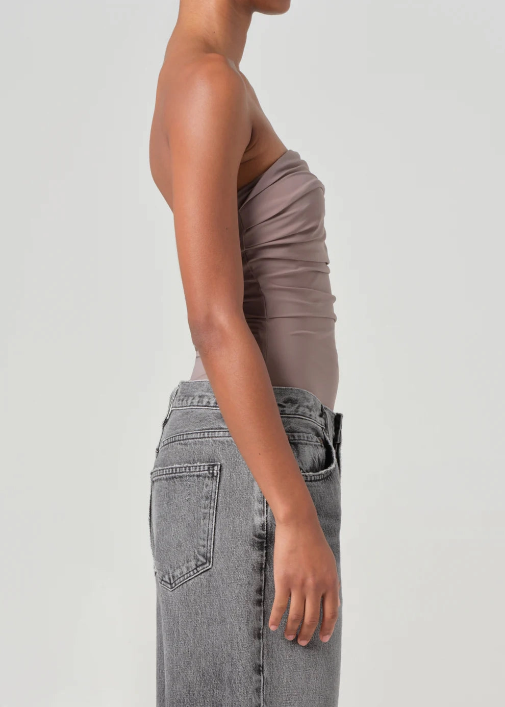 Bound Edges QuickDry Technology Gwyneth Bodysuit in Taupe