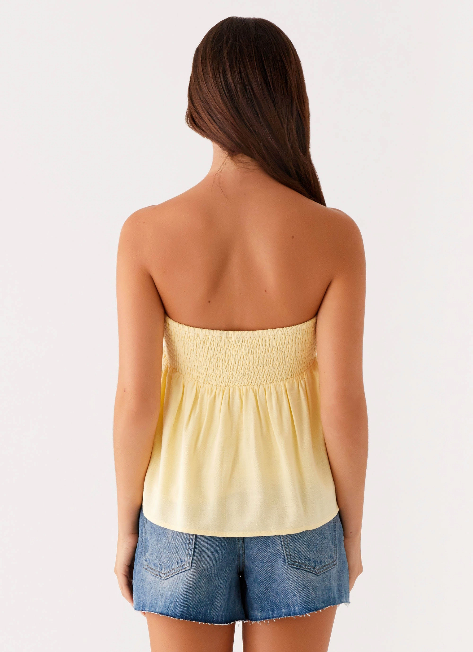 Cassie Tube Top - Yellow ButtonDownCollar