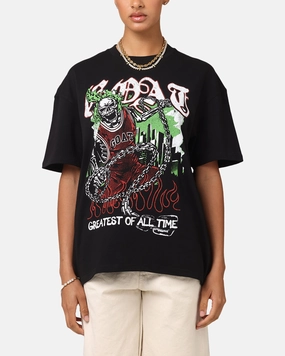 MicrofiberTech Goat Crew Goat Skull Vintage T-Shirt Black