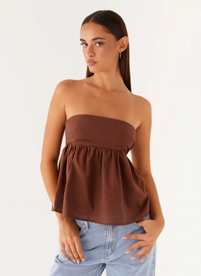 Cassie Tube Top - Chocolate Relaxed Tank