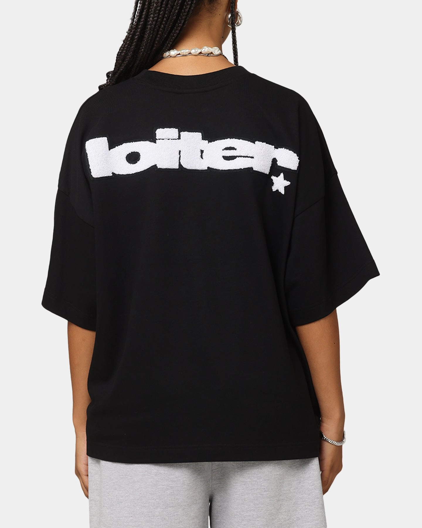 Loiter Premium Essentials Boxy T-Shirt Black Layered Panel Construction