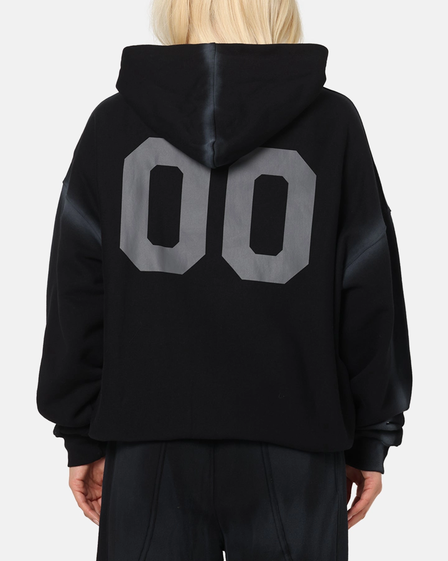 The Anti Order Mosh Boxy Hoodie Sunfade Black/Grey NoRoll Hem Technology QuickPackFoldableDesign