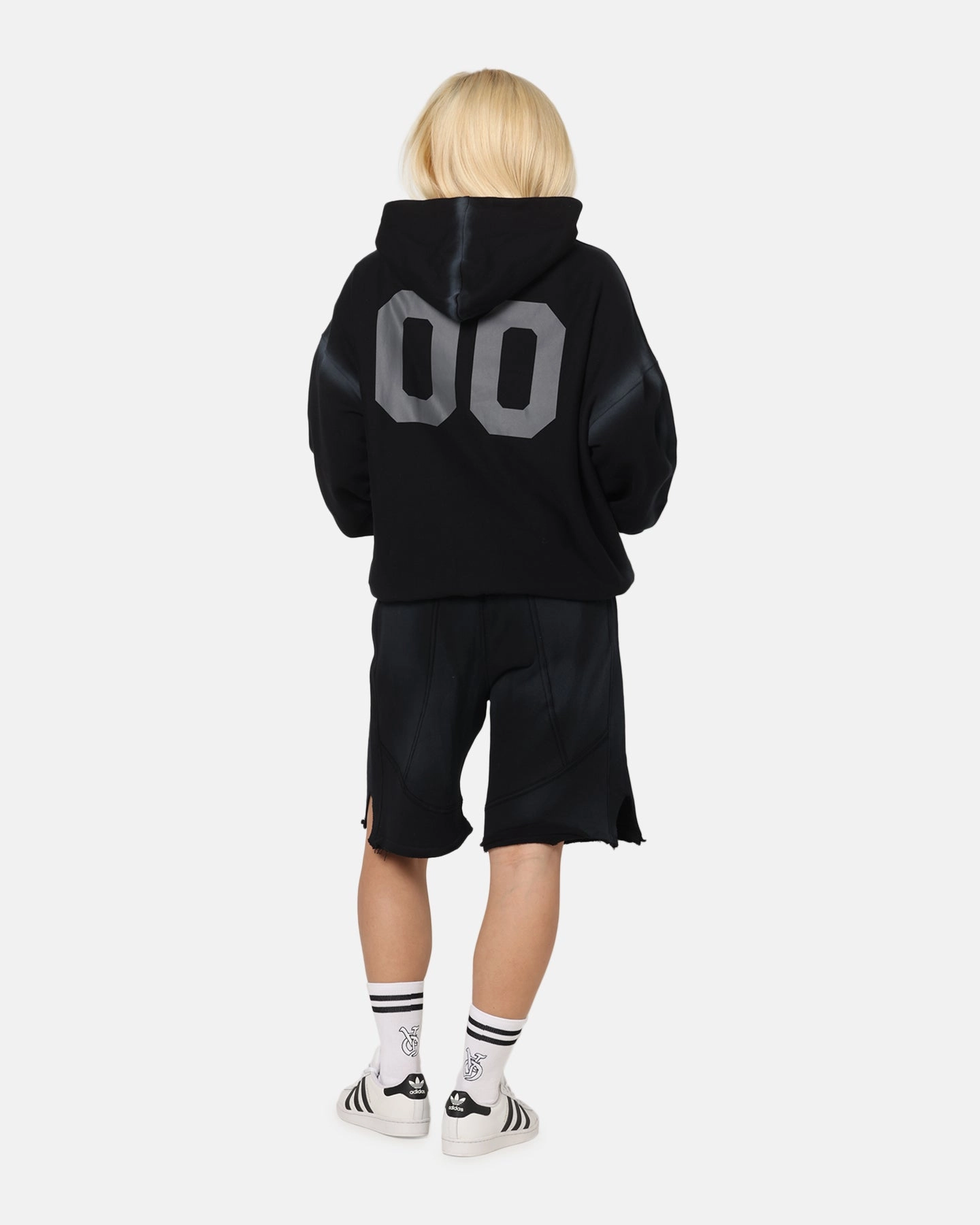 BondedShoulderTaping NonScratchyLining The Anti Order Mosh Boxy Hoodie Sunfade Black/Grey