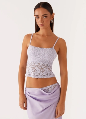 Nancy Lace Top - Lilac RecycledPolyesterBlend