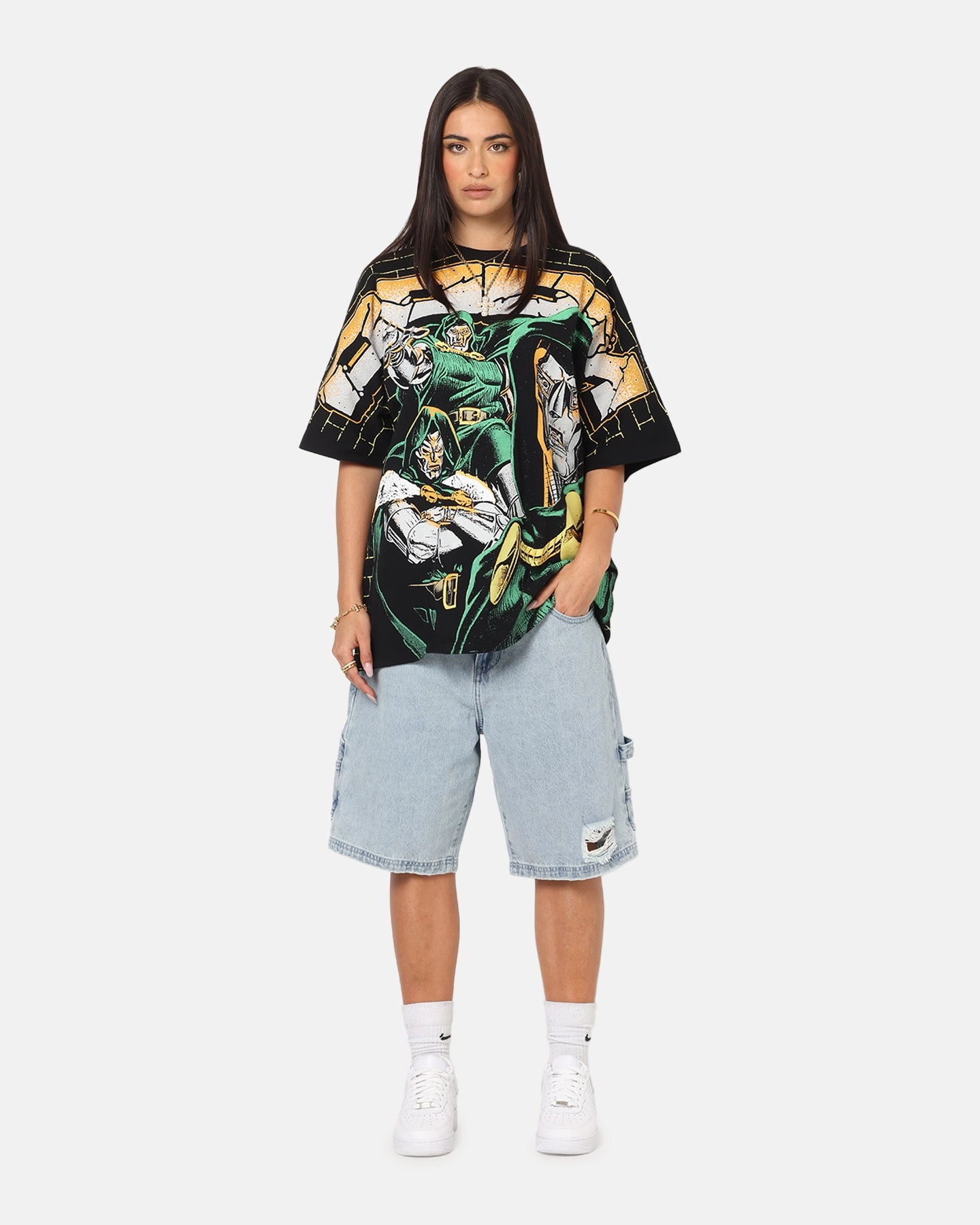 AntiPilling Technology American Thrift Marvel Doctor Doom All Over Print T-Shirt Black