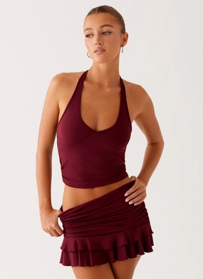 AllPurposeWear Bernie Halter Top - Raspberry Wine