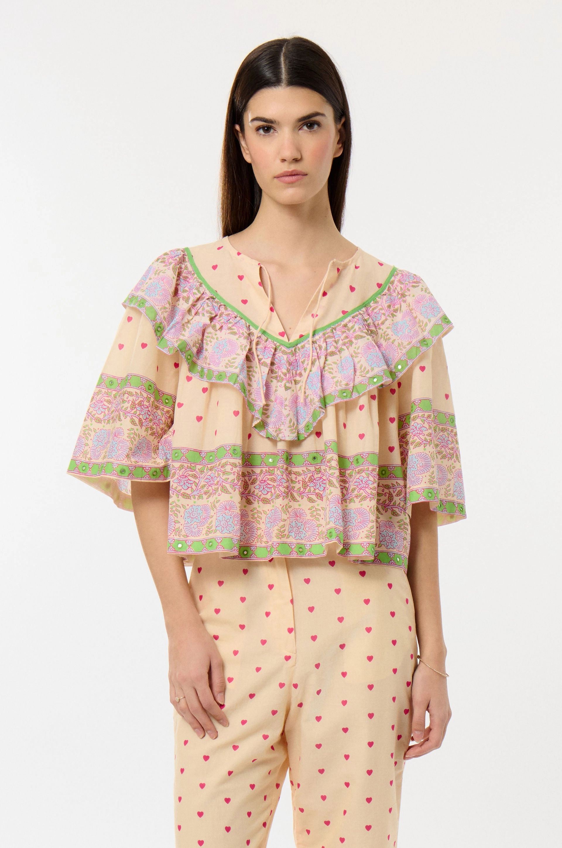 Lightweight Weave Material Fitted Design Hindie Blouse