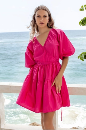 Maximalist-Trend Honey Bunny Wrap Mini Dress (Sale)