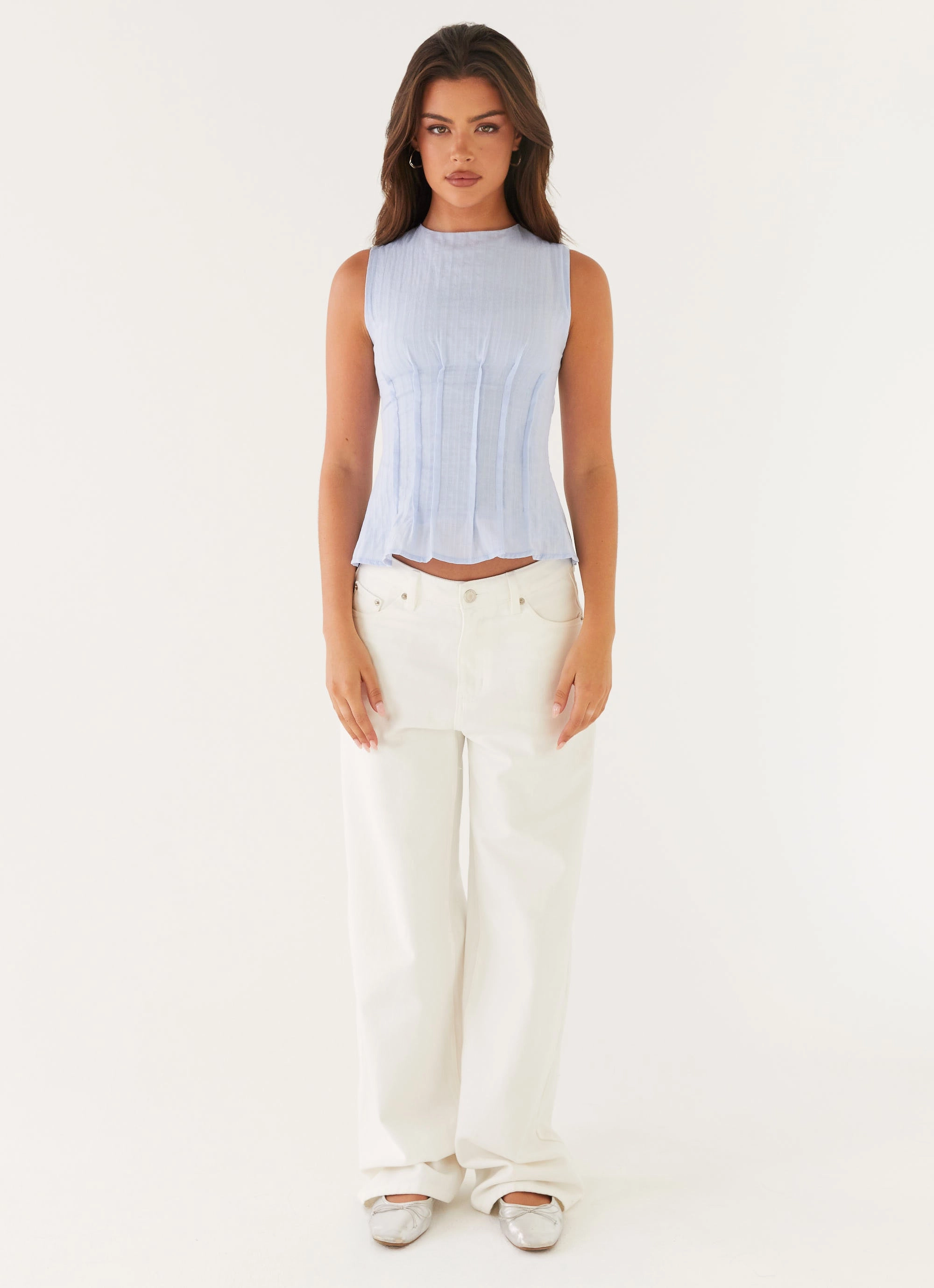 AntiStatic Material Franco Tie Back Top - Blue