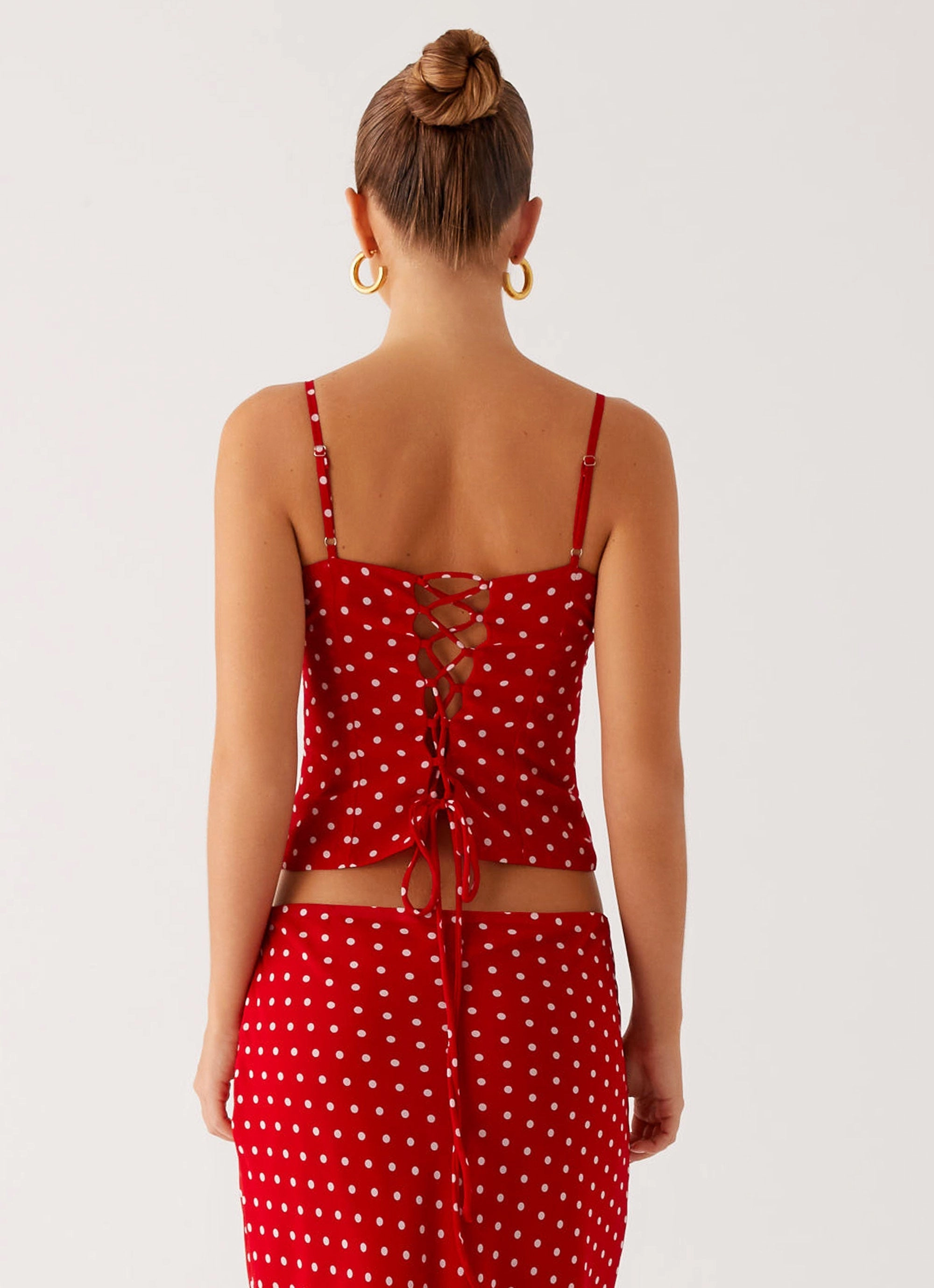 Bendita Top - Red Polka Dot AbrasionResistant AntiPilling Technology