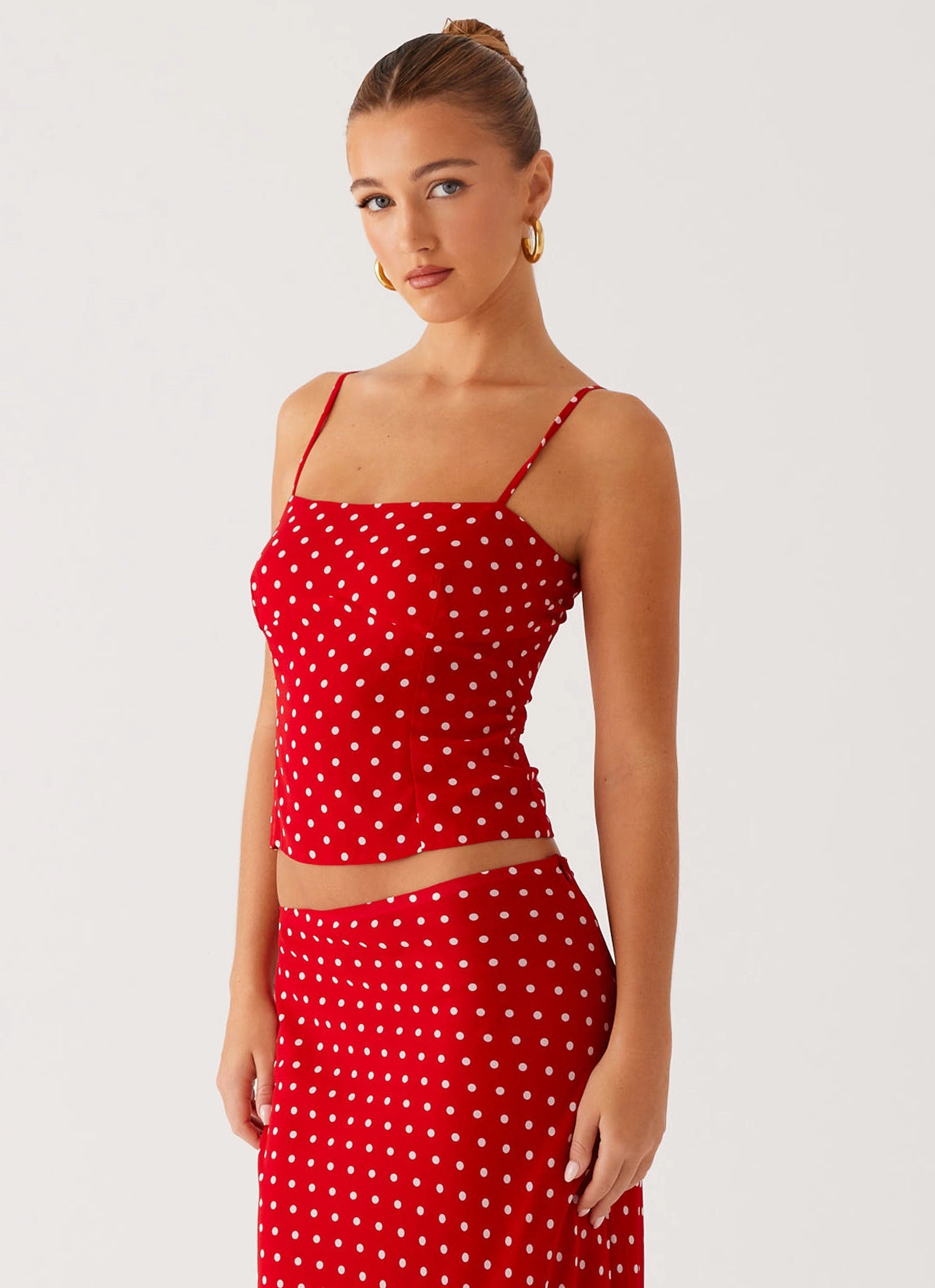 Bendita Top - Red Polka Dot Multipurpose Layering Piece