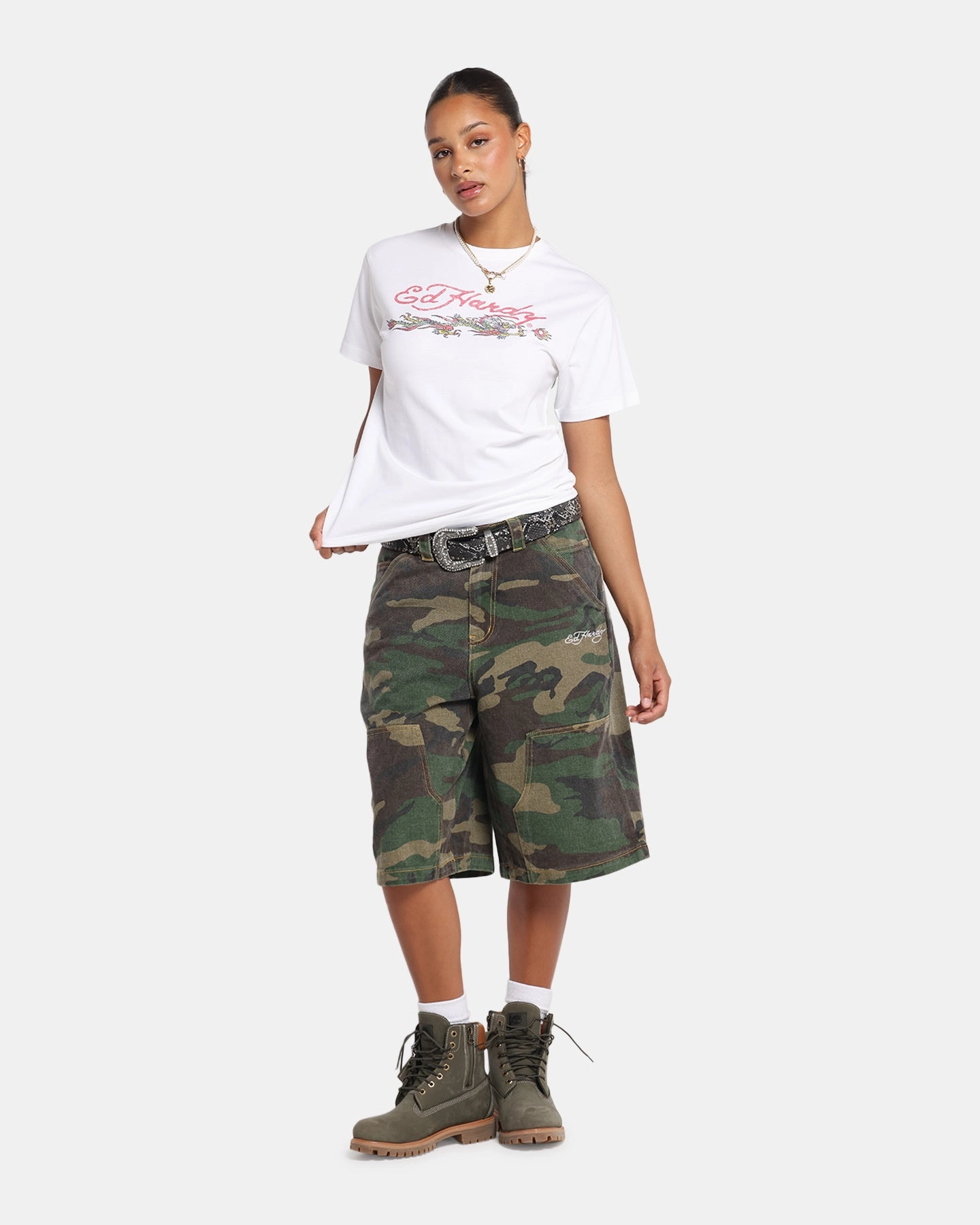 WaterResistant Summer Dress Ed Hardy Rising Dragon Vintage T-Shirt White