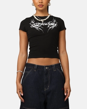 Ed Hardy Women's Tribal Baby T-Shirt Black HighStrength Threadwork OdorResistantTechnology