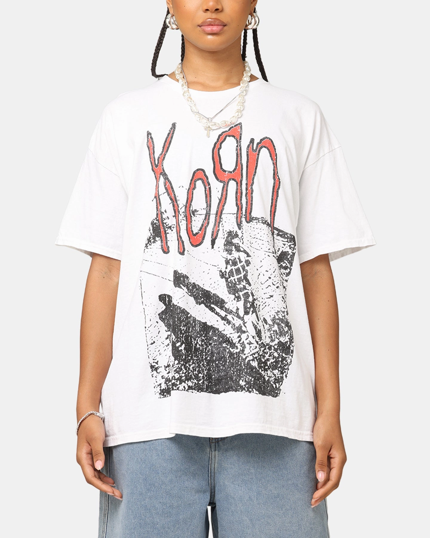 Fade Resistant Finish Korn Debut Xerox T-Shirt White Vintage