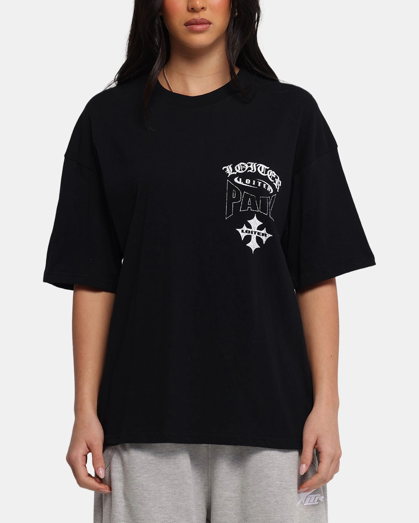 Soft Material Loiter Inner Pain T-Shirt Black