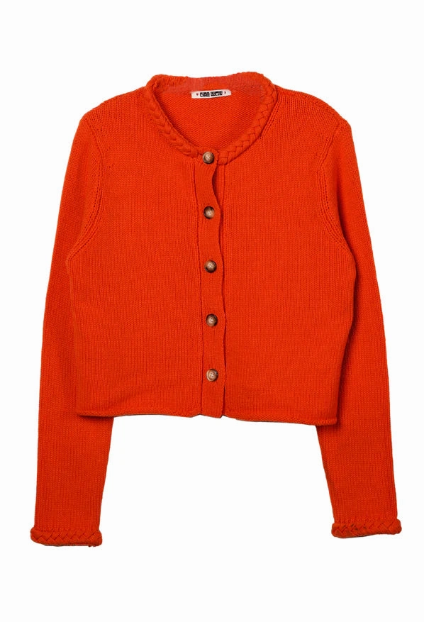 Soft touch finish Stretchable Blend Doris Cardigan Persimmon Wool