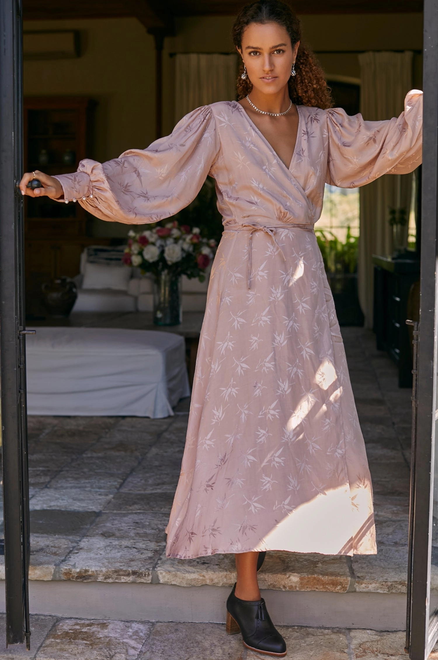 Sporty Comfort Subtle Touch Isabella Long Sleeve Wrap Dress (Sale)