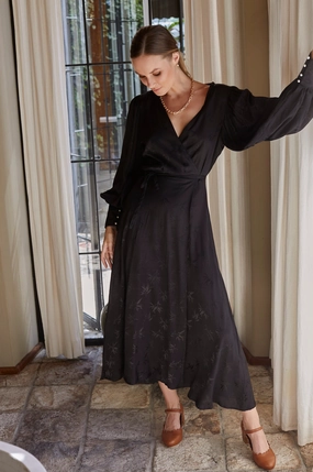 Versatile sundress Isabella Long Sleeve Wrap Dress (Sale)