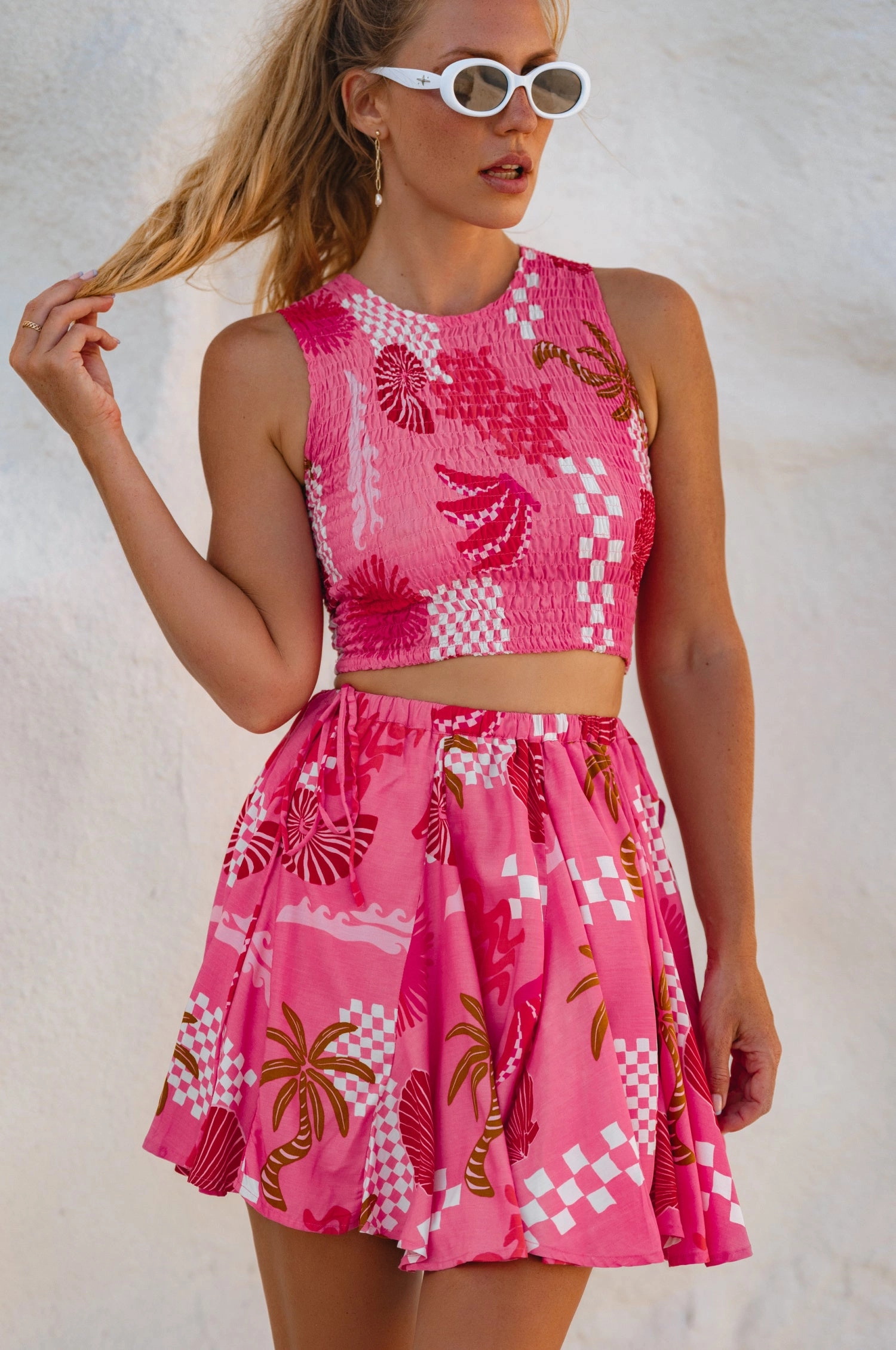 Island Days Smocked Cropped Top (Sale) Bright Mood