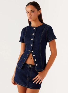 Jagger Top - Indigo RelaxedNeckline
