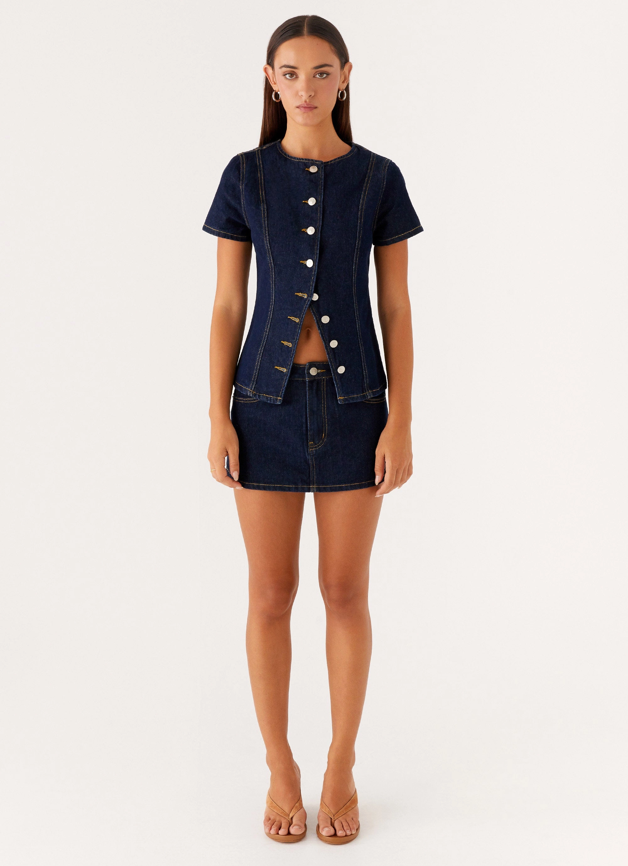 Jagger Top - Indigo LightweightLayeredFabric Active Blouse