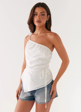 ErgonomicSleeves All-Purpose Wear Joanne One Shouder Top - White