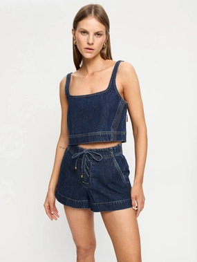 Joelle Denim Top WaffleWeave StretchTechnology