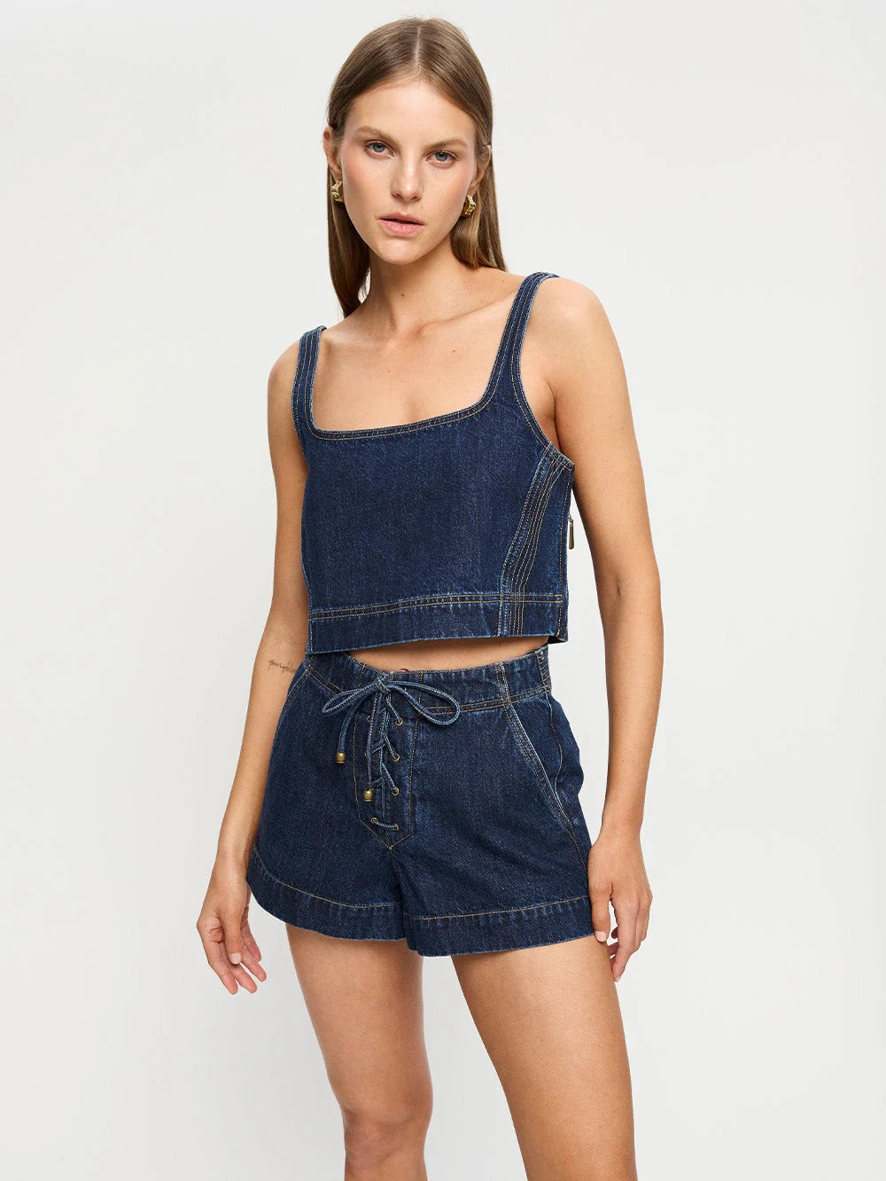 Joelle Denim Top WaffleWeave StretchTechnology