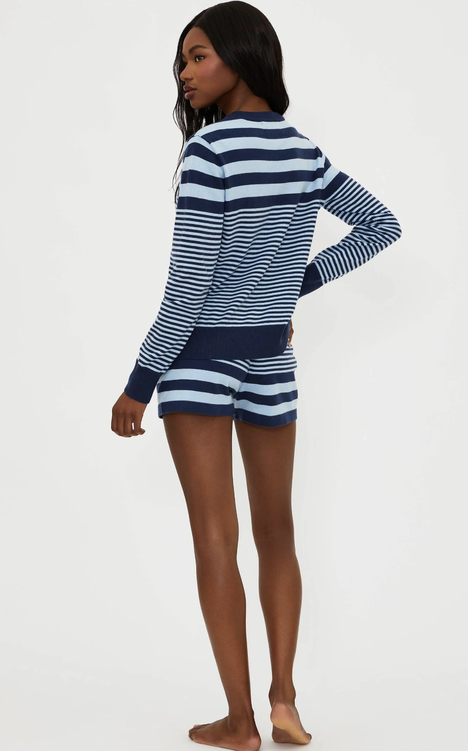 Jolene Sweater in Ivy Stripe Anti Pilling Finish Snuggle Wear