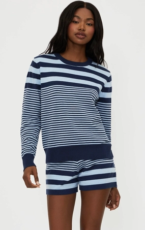 Jolene Sweater in Ivy Stripe Breathable Open Weave Stylish Knitwear