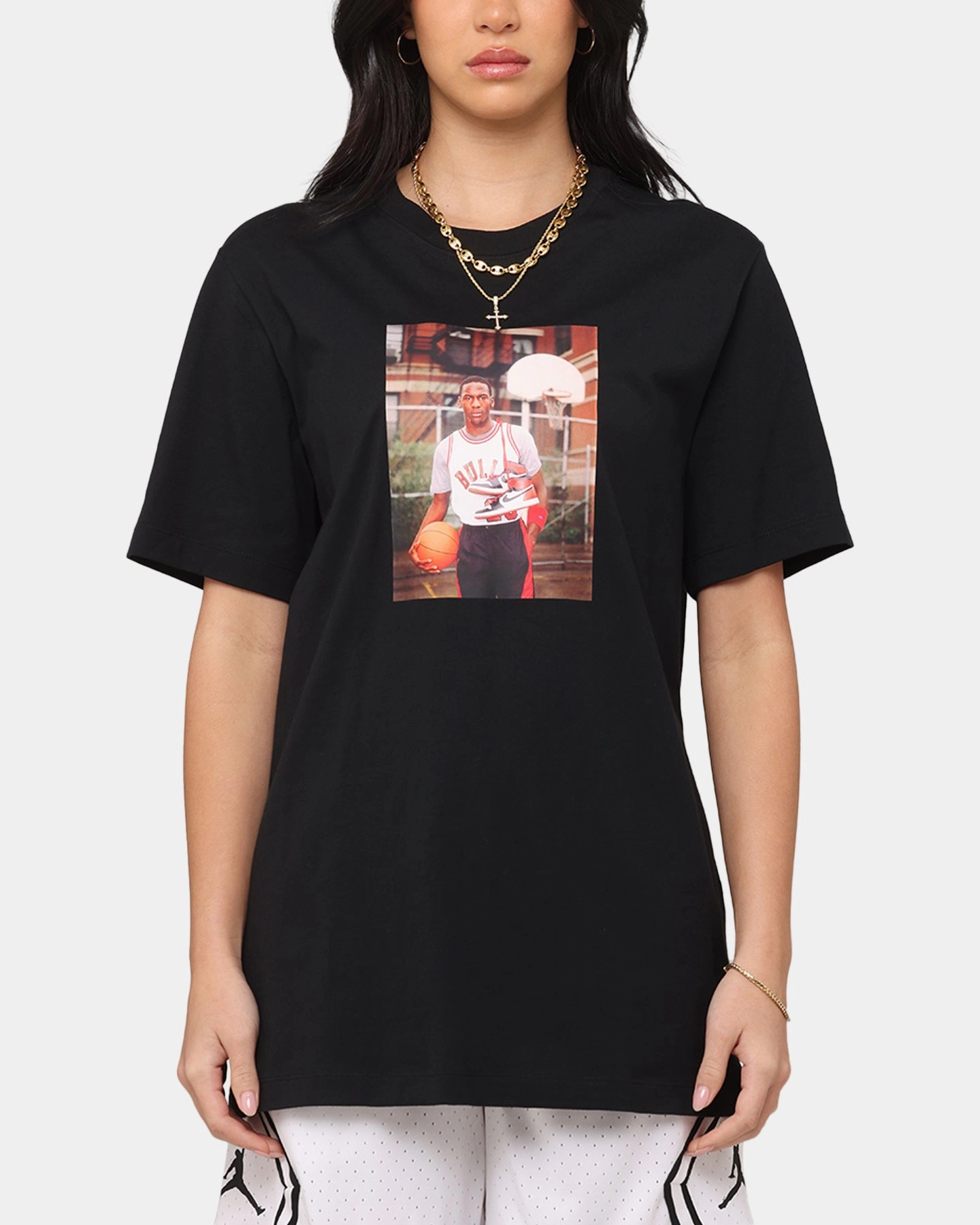 Jordan Brand Photo Crewneck T-Shirt Black/Black BoxyCrop