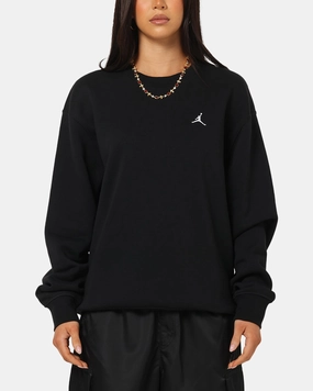 Jordan Brooklyn Fleece Crewneck Black/White Adjustable Hem