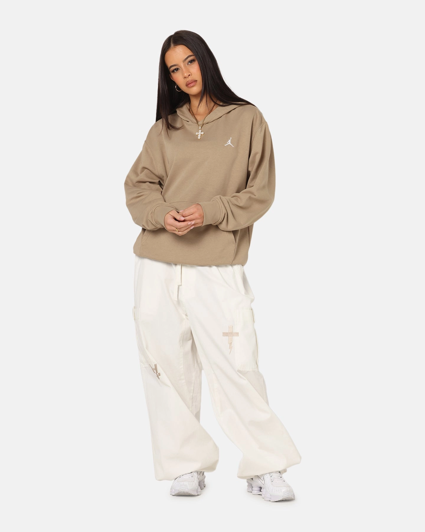 Relaxed Blouse Jordan Brooklyn Fleece Pullover Hoodie Desert Camo/White